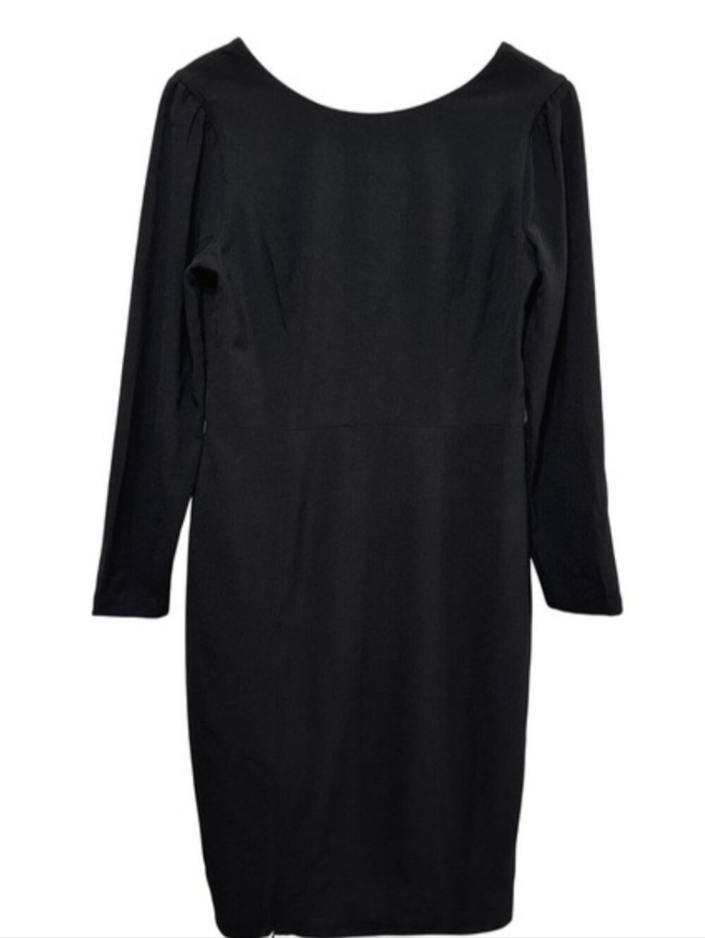 Dress the Population Sheath Black Long Sleeve Midi Dress with Side Slit Chic